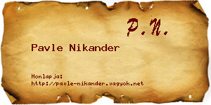 Pavle Nikander névjegykártya